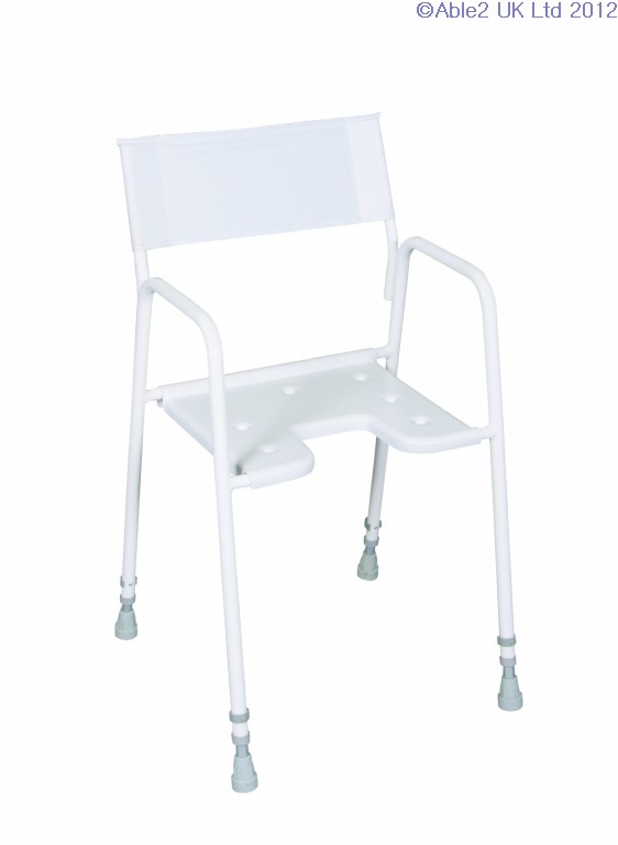 Adjustable Height Shower Chair - Nylon Back