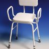 Perching Stool - adj height with padded back and arms