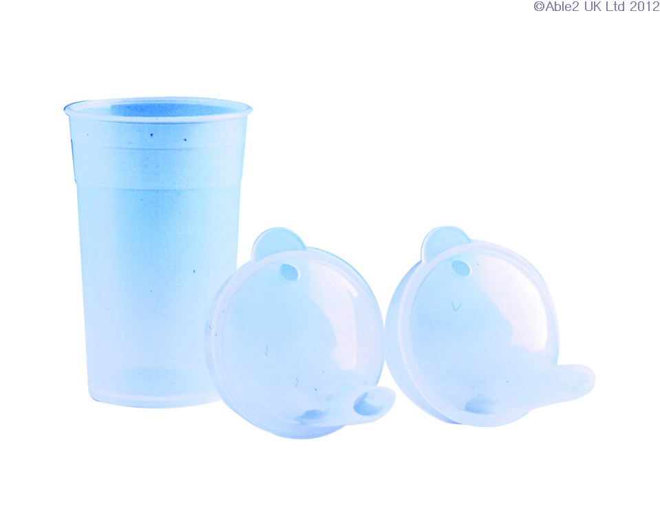 Drinking Cup clear with two lids - Clear