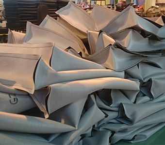 Piles of Fabric in a Factory