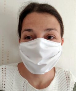 Máscaras faciales plisadas de estilo quirúrgico de algodón de doble capa: disponibles en paquetes de 5 o 10