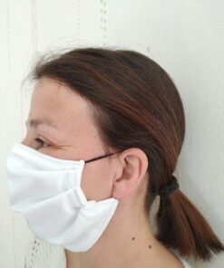Máscaras faciales plisadas de estilo quirúrgico de algodón de doble capa: disponibles en paquetes de 5 o 10