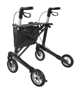 ATHLON HD - XL-Carbon Ultralight Rollator, Large 62, Black, SOFT Wheels (4)