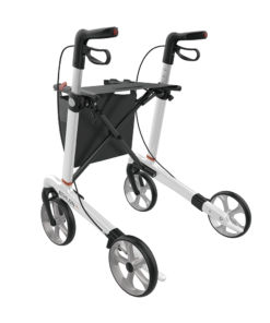 ATHLON SL - Carbon Ultralight Rollator, Large 62, White, TPE Wheels (4)