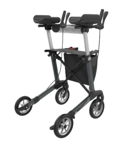 NAVIGATOR I - Fixed forearm supports, Indoor Arthritis Rollator, Large 62, Grey, SOFT Wheels (3)
