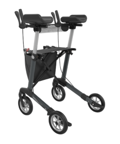 NAVIGATOR I - Fixed forearm supports, Indoor Arthritis Rollator, Large 62, Grey, SOFT Wheels (4)