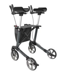 NAVIGATOR I - Fixed forearm supports, Indoor Arthritis Rollator, Large 62, Grey, TPE Wheels (4)