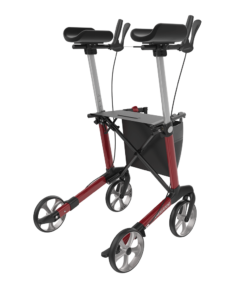 NAVIGATOR I - Fixed forearm supports, Indoor Arthritis Rollator, Large 62, Red, TPE Wheels (3)