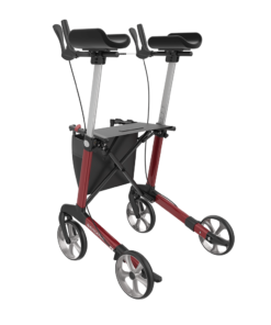NAVIGATOR I - Fixed forearm supports, Indoor Arthritis Rollator, Large 62, Red, TPE Wheels (5)