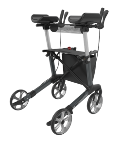 NAVIGATOR I - Fixed forearm supports, Indoor Arthritis Rollator, Medium 55, Grey, TPE Wheels (3)