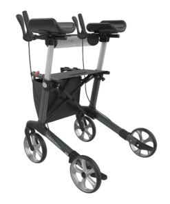 NAVIGATOR I - Fixed forearm supports, Indoor Arthritis Rollator, Medium 55, Grey, TPE Wheels (4)