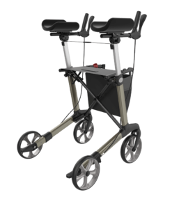 NAVIGATOR II - Swivel forearm supports, Indoor Arthritis Rollator, Large 62, Champagne, TPE Wheels (3)