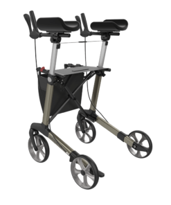 NAVIGATOR II - Swivel forearm supports, Indoor Arthritis Rollator, Large 62, Champagne, TPE Wheels (4)