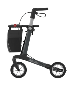 ROUTER - Aluminium Rollator, Large 62, Grey, SOFT Wheels (3)