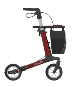 ROUTER - Aluminium Rollator, Large 62, Red, SOFT Wheels (2)