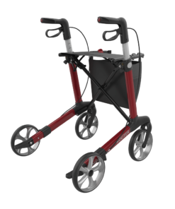 ROUTER - Aluminium Rollator, Large 62, Red, TPE Wheels (3)