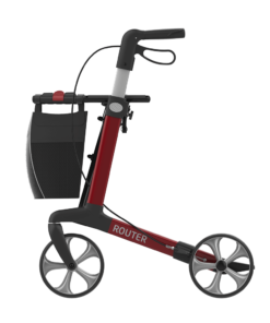 ROUTER - Aluminium Rollator, Large 62, Red, TPE Wheels (5)