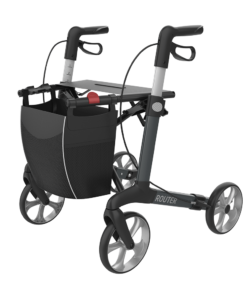 ROUTER - Aluminium Rollator, Medium 55, Grey, TPE Wheels (6)