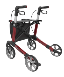 ROUTER - Aluminium Rollator, Medium 55, Red, TPE Wheels (4)