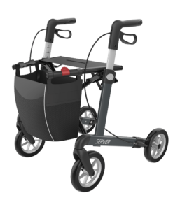 SERVER - Aluminium Leichtgewicht Rollator, Medium 55, Grey, SOFT Wheels (5)