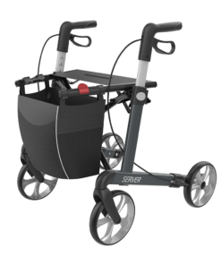 SERVER - Aluminium Leichtgewicht Rollator, Medium 55, Grey, TPE Wheels (5)