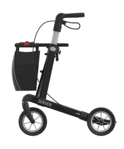 SERVER - Aluminium Lightweight Rollator, Large 62, Black, SOFT Wheels (3)