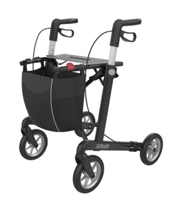 SERVER - Aluminium Lightweight Rollator, Large 62, Black, SOFT Wheels (4)