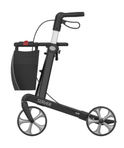 SERVER - Aluminium Lightweight Rollator, Large 62, Black, TPE Wheels (3)