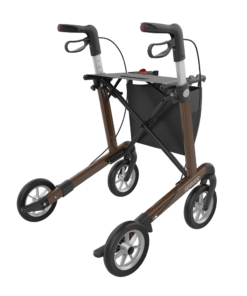 SERVER - Aluminium Lightweight Rollator, Large 62, Brown, SOFT Wheels (3)