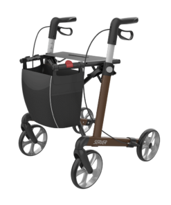 SERVER - Aluminium Lightweight Rollator, Large 62, Brown, TPE Wheels (4)