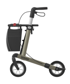 SERVER - Aluminium Lightweight Rollator, Large 62, Champagne, SOFT Wheels (5)