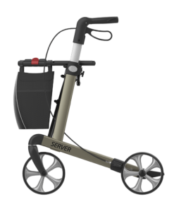 SERVER - Aluminium Lightweight Rollator, Large 62, Champagne, TPE Wheels (5)