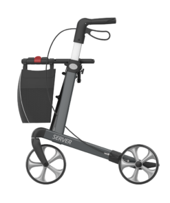 SERVER - Aluminium Lightweight Rollator, Large 62, Grey, TPE Wheels (3)