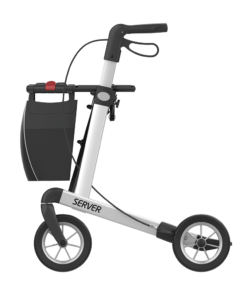 SERVER - Aluminium Lightweight Rollator, Large 62, White, SOFT Wheels (3)