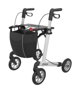 SERVER - Aluminium Lightweight Rollator, Large 62, White, SOFT Wheels (4)