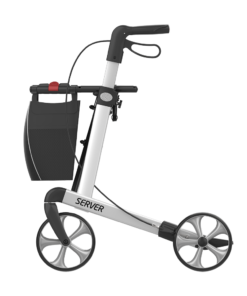 SERVER - Aluminium Lightweight Rollator, Large 62, White, TPE Wheels (5)