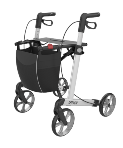 SERVER - Aluminium Lightweight Rollator, Large 62, White, TPE Wheels (6)