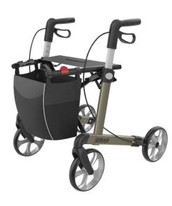 SERVER - Aluminium Lightweight Rollator, Medium 55, Champagne, TPE Wheels (5)