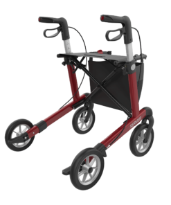 SERVER - Aluminium Lightweight Rollator, Medium 55, Red, SOFT Wheels (3)