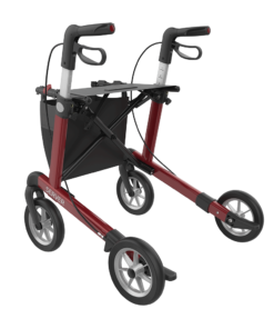 SERVER - Aluminium Lightweight Rollator, Medium 55, Red, SOFT Wheels (4)
