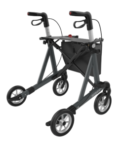 SERVER HD - XL-Aluminium Lightweight Rollator, Large 62, Grey, SOFT Wheels (3)