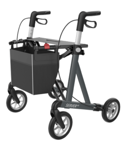 SERVER HD - XL-Aluminium Lightweight Rollator, Large 62, Grey, SOFT Wheels (5)