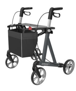SERVER HD - XL-Aluminium Lightweight Rollator, Large 62, Grey, TPE Wheels (5)