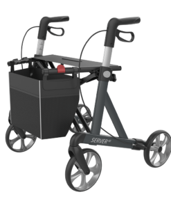 SERVER HD - XL-Aluminium Lightweight Rollator, Medium 55, Grey, TPE Wheels (5)